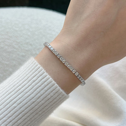 [Lumi Jewelry]Dainty Charming Round Cut Tennis Bracelet