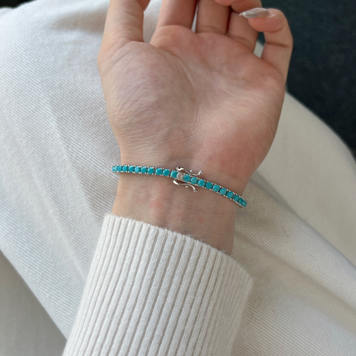 [Lumi Jewelry]Dainty Charming Round Cut Tennis Bracelet