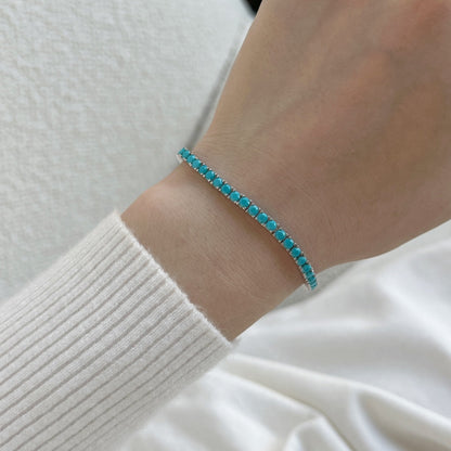 [Lumi Jewelry]Dainty Charming Round Cut Tennis Bracelet