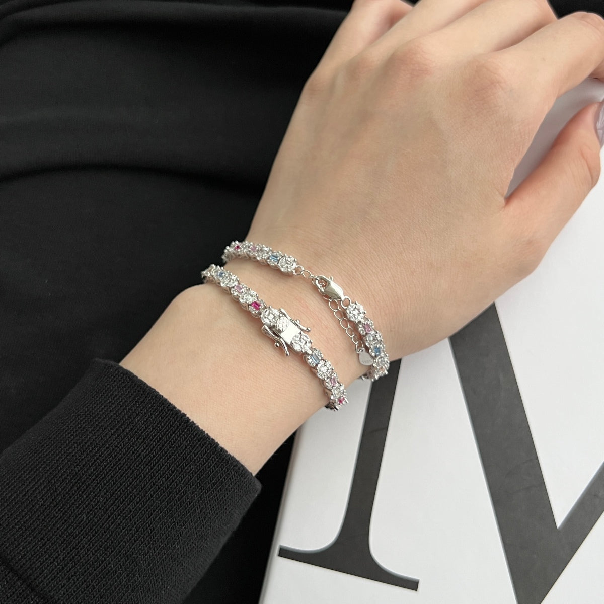 [Lumi Jewelry]Dazzling Radiant Multi Cut Daily Bracelet