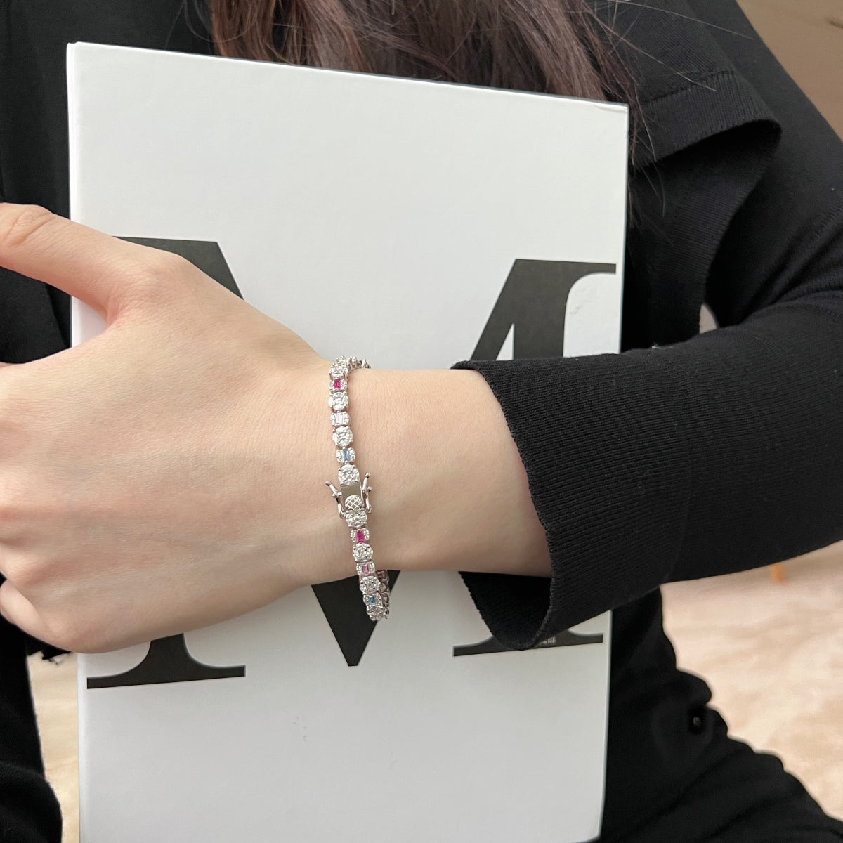 [Lumi Jewelry]Dazzling Radiant Multi Cut Daily Bracelet