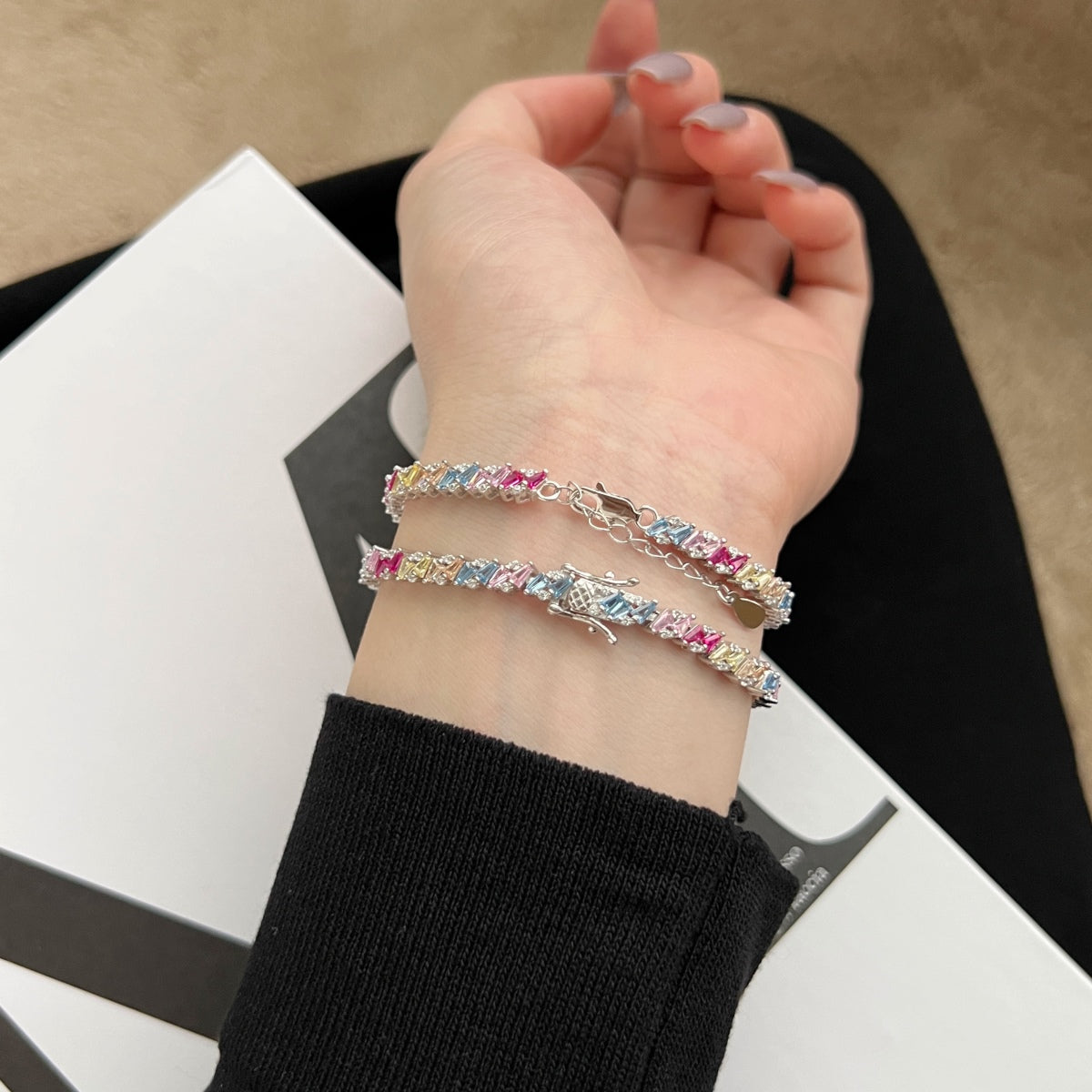 [Lumi Jewelry]Ornate Sparkling Multi Cut Party Bracelet