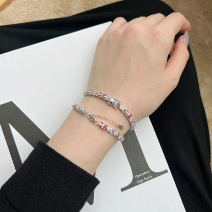 [Lumi Jewelry]Radiant Colorful Emerald Cut Party Bracelet
