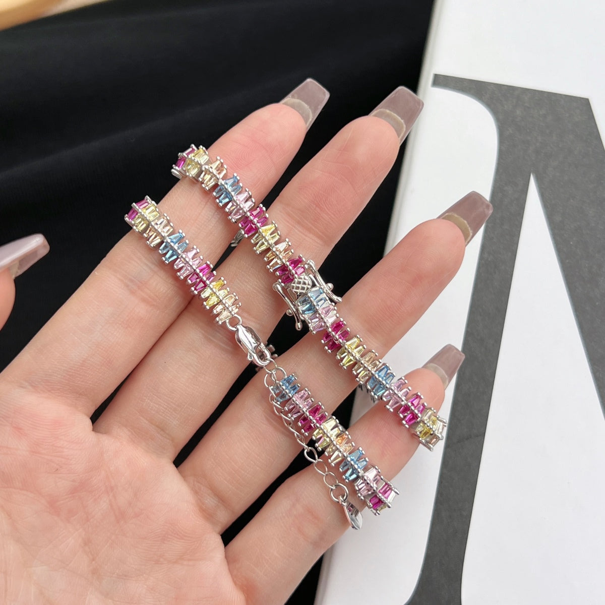 [Lumi Jewelry]Sparkling Exquisite Multi Cut Party Bracelet