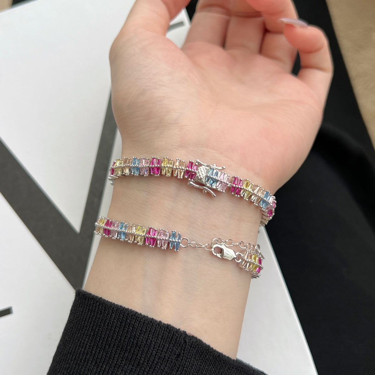 [Lumi Jewelry]Sparkling Exquisite Multi Cut Party Bracelet