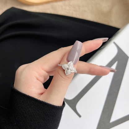 [Lumi Jewelry]Luxurious Colorful Flower Shape Banquet Ring