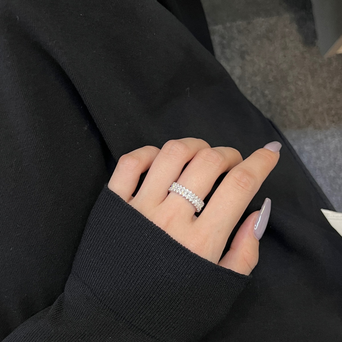 [Lumi Jewelry]Splashy Ornate Emerald Cut Cocktail Ring