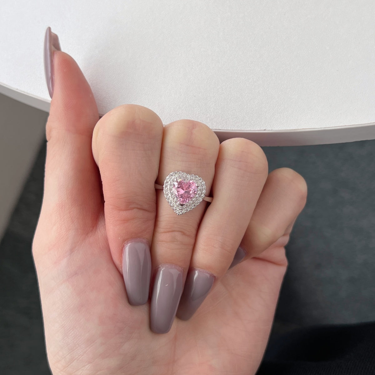 [Lumi Jewelry]Delicate Ebullient Heart Shape Wedding Ring