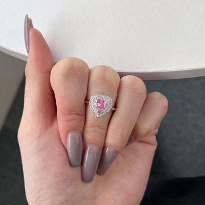 [Lumi Jewelry]Delicate Ebullient Heart Shape Wedding Ring