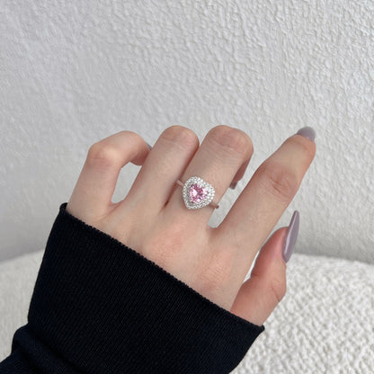 [Lumi Jewelry]Delicate Ebullient Heart Shape Wedding Ring