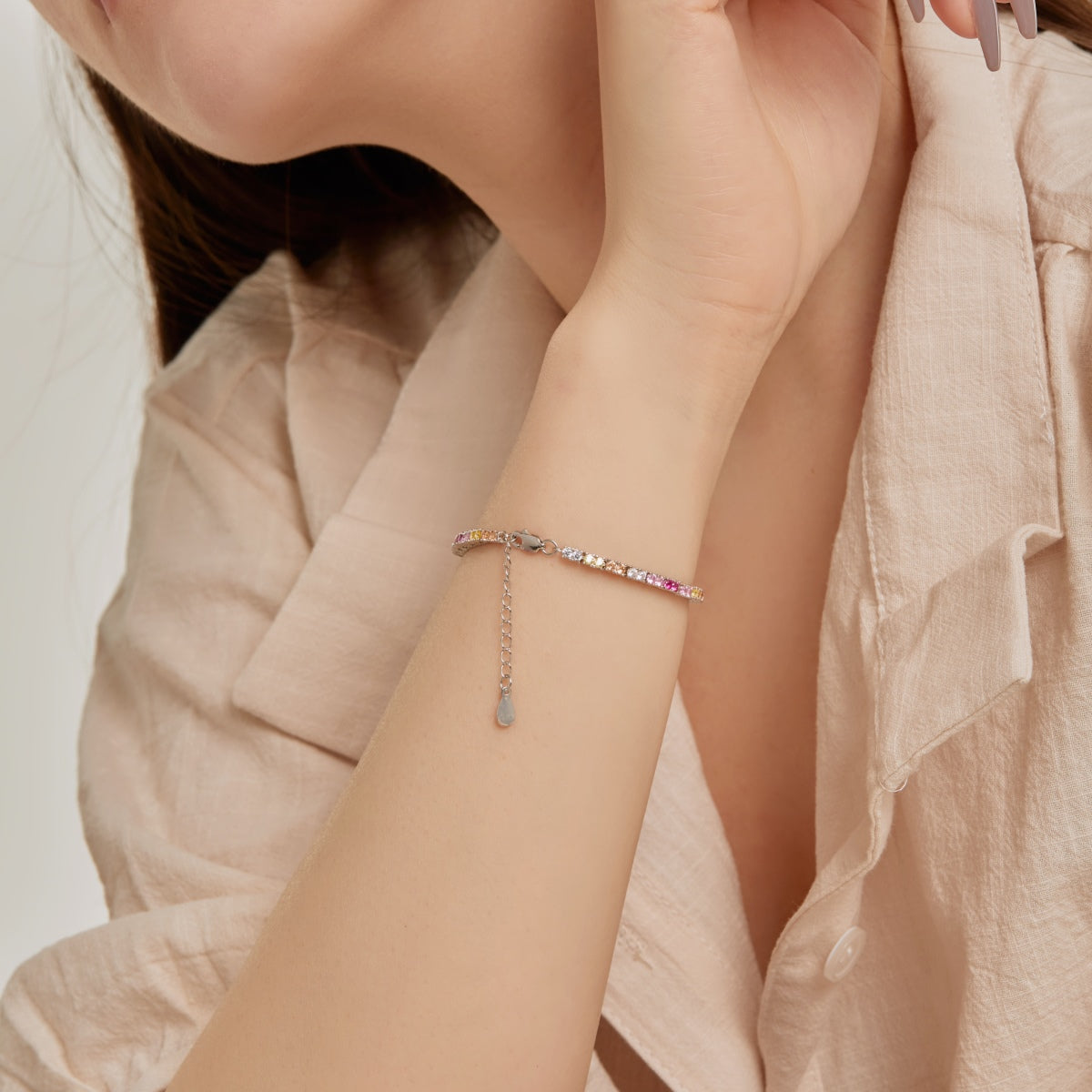 [Lumi Jewelry]Delicate Romantic Heart Shape Lover Bracelet