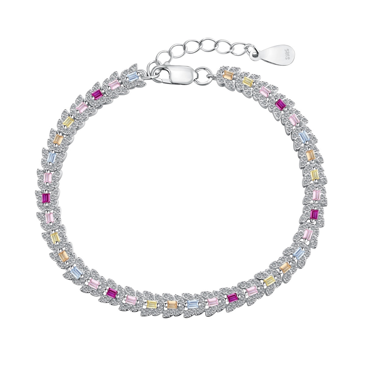 [Lumi Jewelry]Delicate Colorful Multi Cut Daily Bracelet