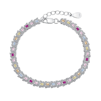 [Lumi Jewelry]Delicate Colorful Multi Cut Daily Bracelet