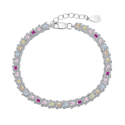 [Lumi Jewelry]Delicate Colorful Multi Cut Daily Bracelet