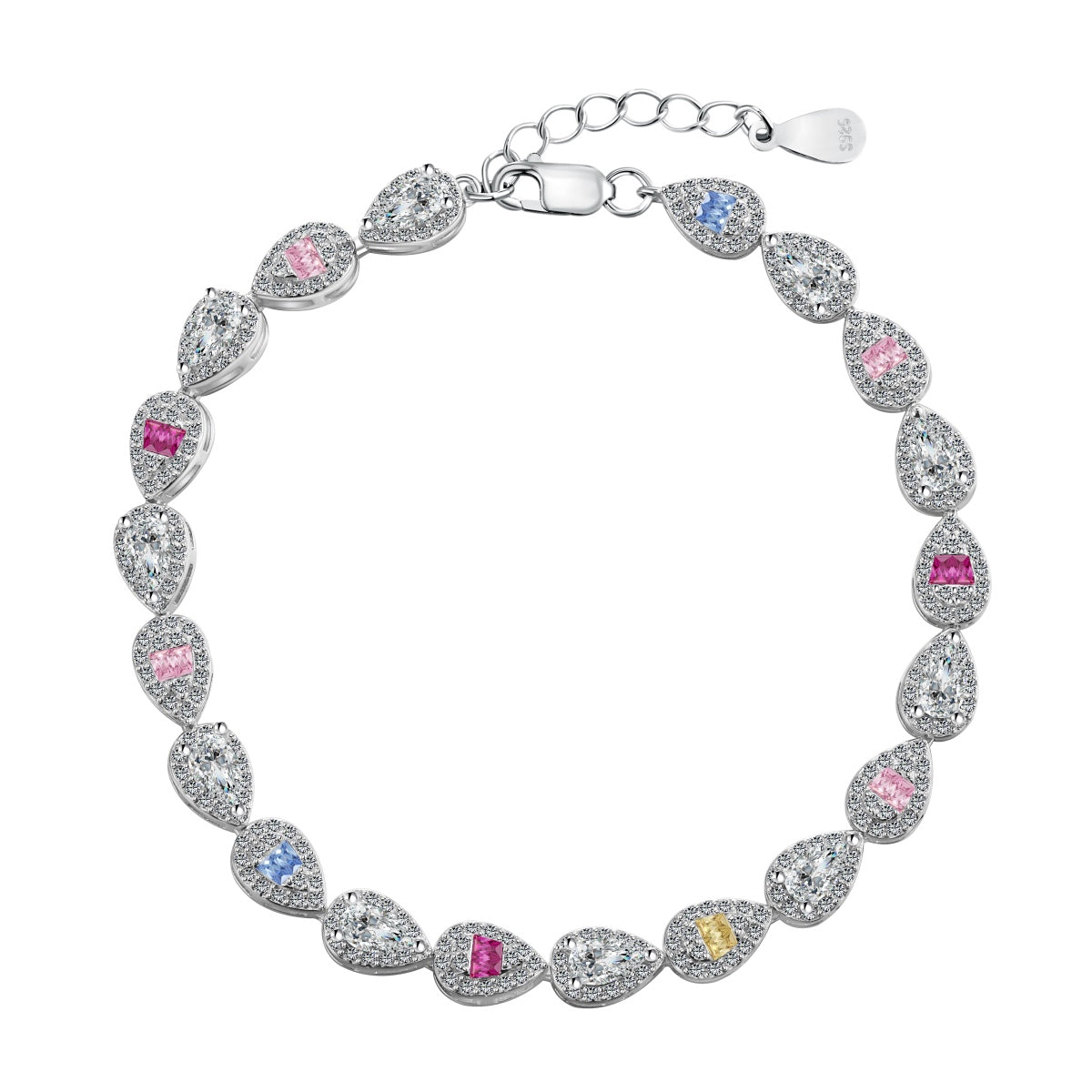 [Lumi Jewelry]0.25 Carat Radiant Water Drop Shape Daily Bracelet