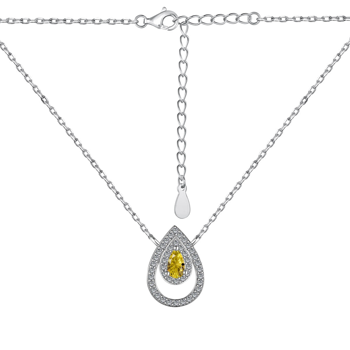 [Lumi Jewelry]Sparkling Pear Cut Necklace