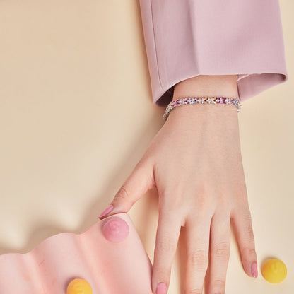 [Lumi Jewelry]Radiant Colorful Emerald Cut Party Bracelet