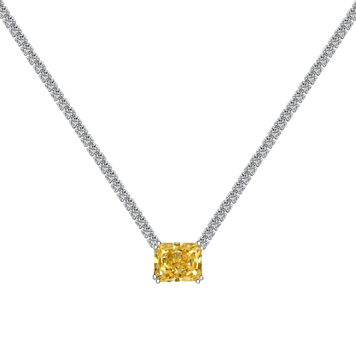 [Lumi Jewelry]4.0 Carat Elegant Radiant Cut Necklace