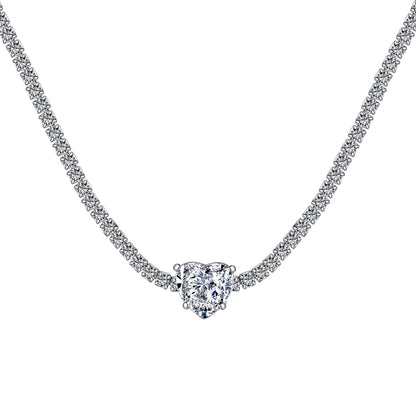 [Lumi Jewelry]2.0 Carat Sparkling Tennis Heart Cut Necklace