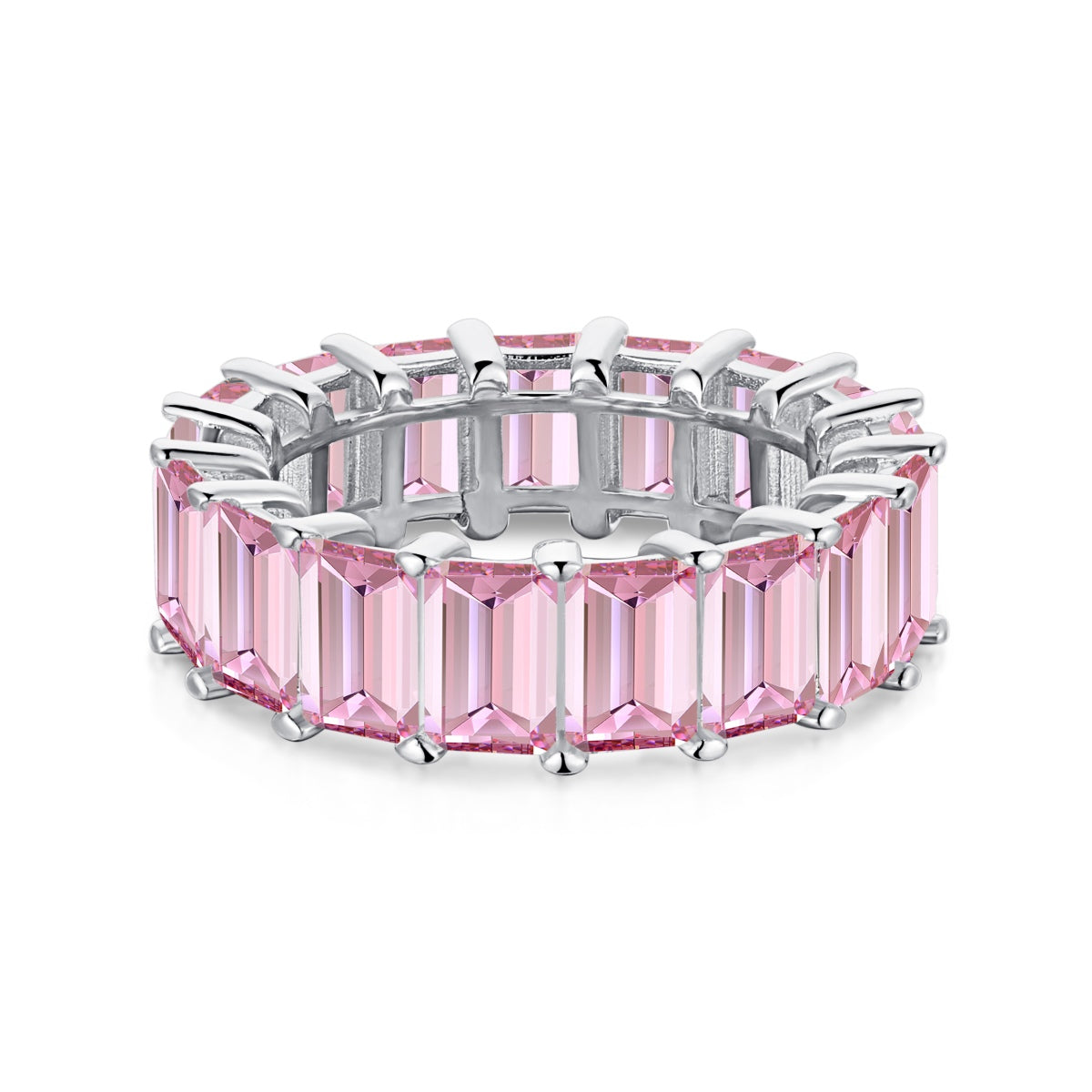 [Lumi Jewelry]0.75 Carat Elegant Emerald Cut Tennis Ring
