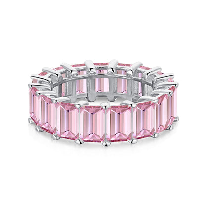 [Lumi Jewelry]0.75 Carat Elegant Emerald Cut Tennis Ring