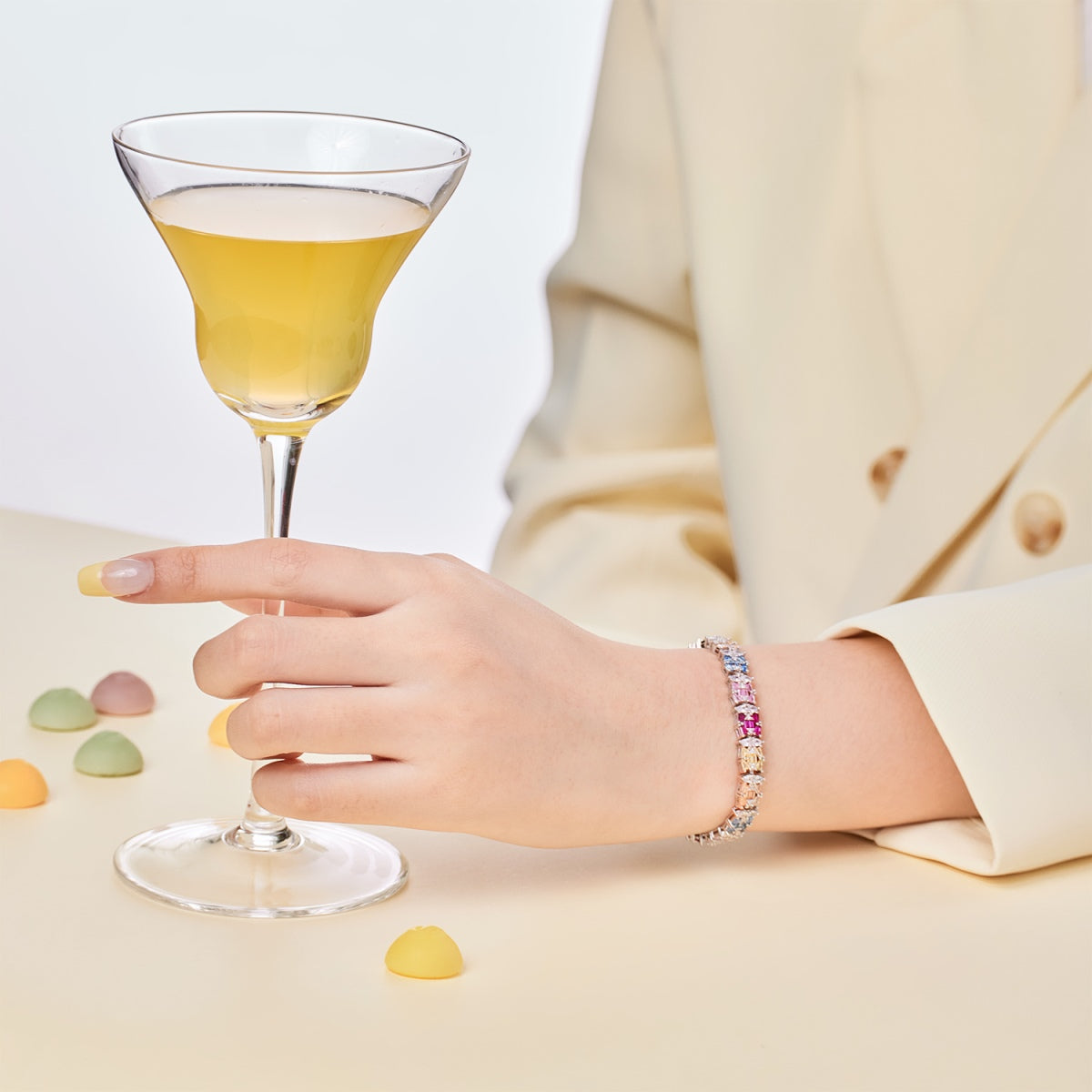 [Lumi Jewelry]Delicate Colorful Multi Cut Party Bracelet