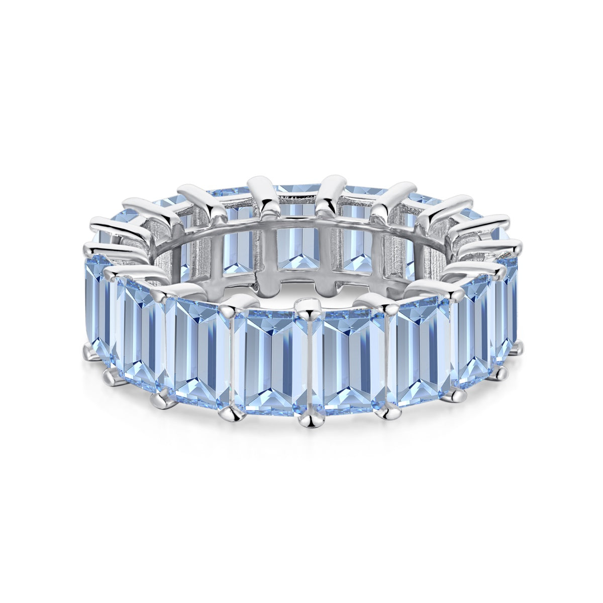 [Lumi Jewelry]0.75 Carat Elegant Emerald Cut Tennis Ring