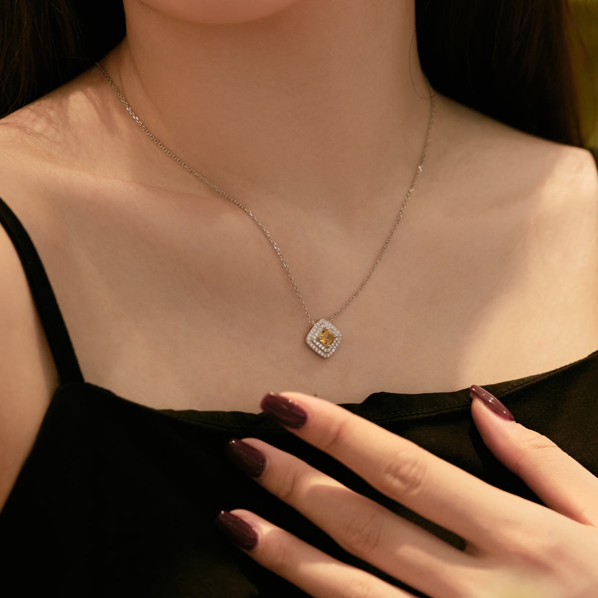 [Lumi Jewelry]Sparkling Asscher Cut Necklace