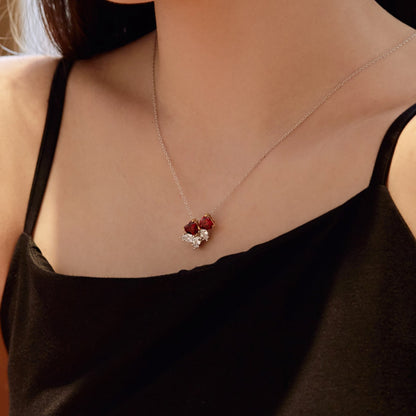 [Lumi Jewelry]Dainty Red Heart Necklace