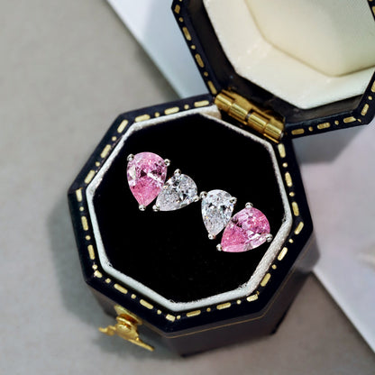 [Lumi Jewelry]Dazzling Elegant Heart Cut Lover Earrings