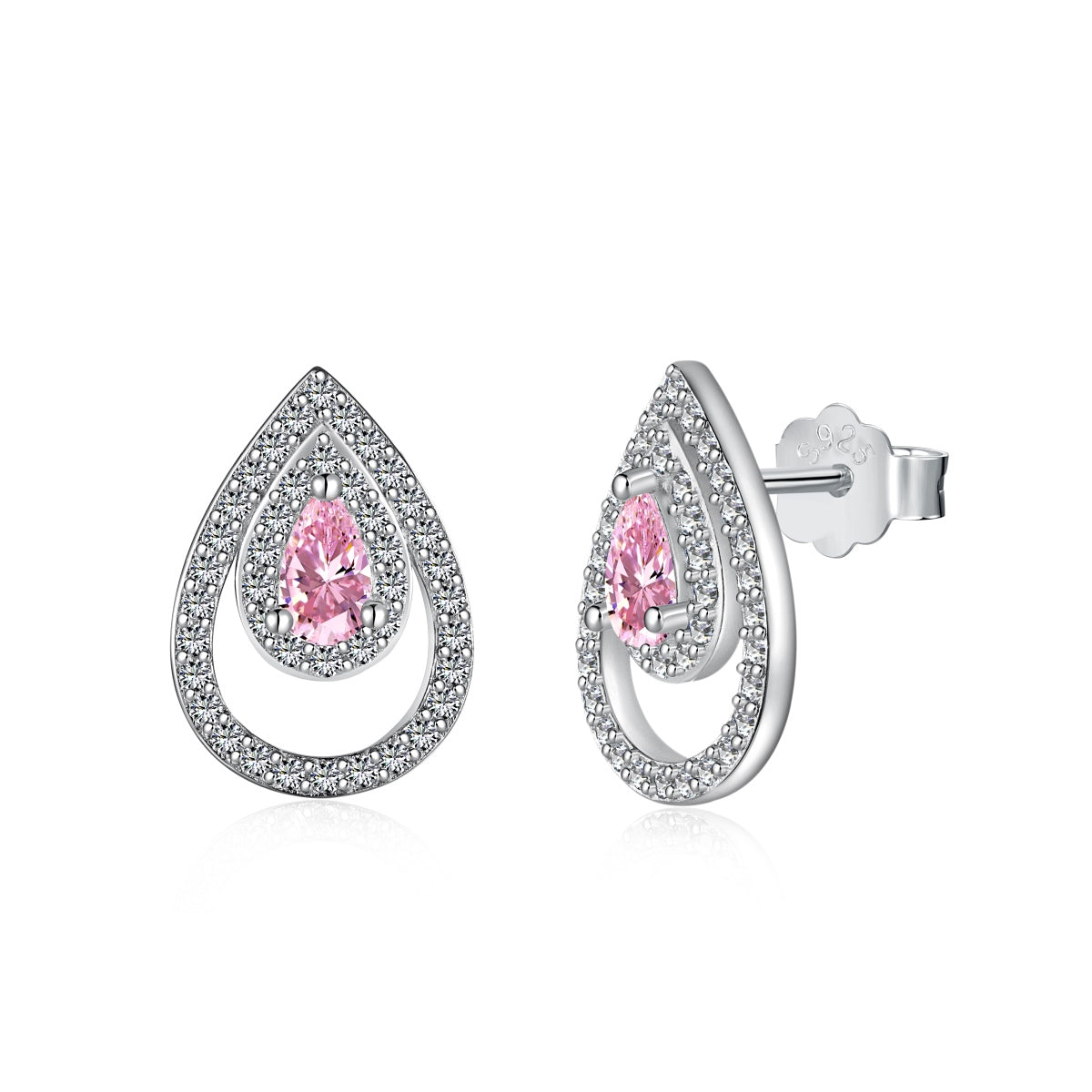 [Lumi Jewelry]Sparkling Delicate Water Drop Shape Daily Earrings