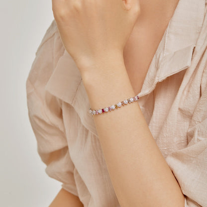[Lumi Jewelry]Radiant Colorful Round Shape Daily Bracelet