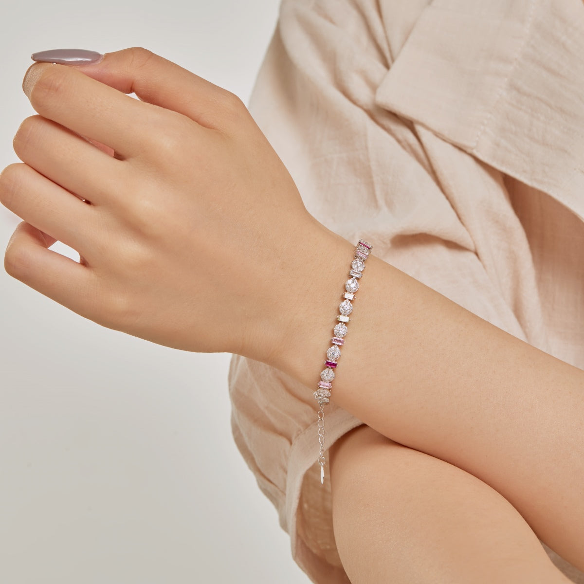 [Lumi Jewelry]Radiant Colorful Round Shape Daily Bracelet