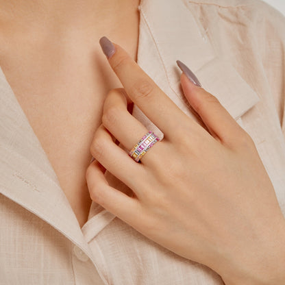 [Lumi Jewelry]Dazzling Colorful Radiant Cut Party Ring