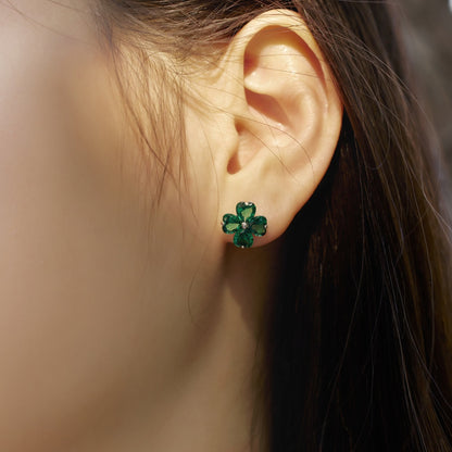 [Lumi Jewelry]Four-Leaf Clover Ball Earrings