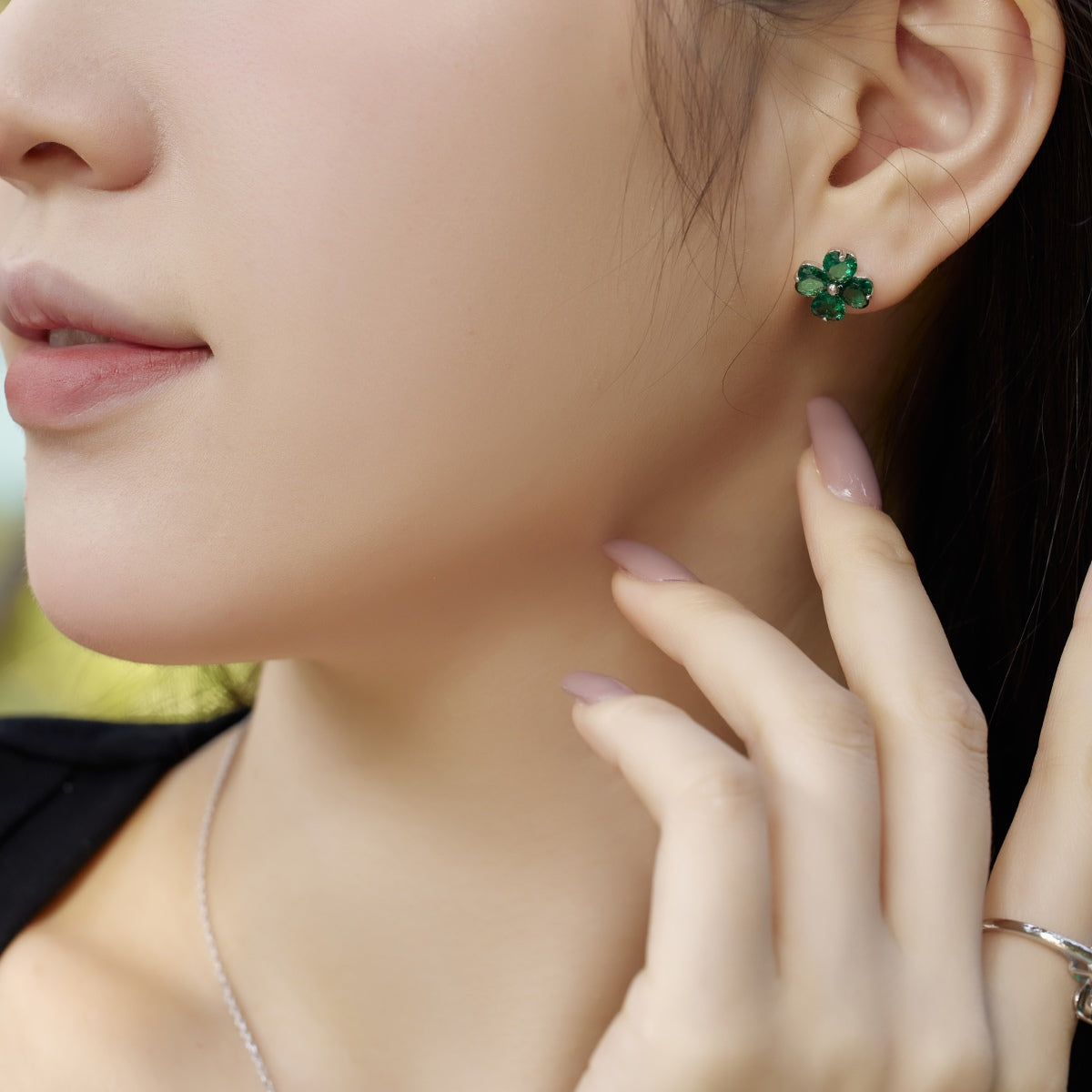 [Lumi Jewelry]Four-Leaf Clover Ball Earrings