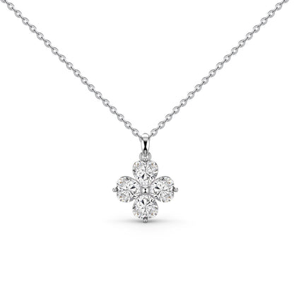[Lumi Jewelry]Heart-Shaped Four-Leaf Clover Bead Necklace
