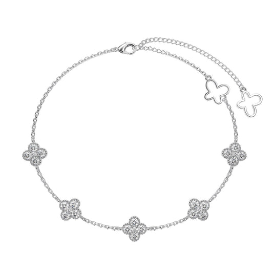 [Lumi Jewelry]Four-Leaf Clover Hollow Butterfly Bracelet