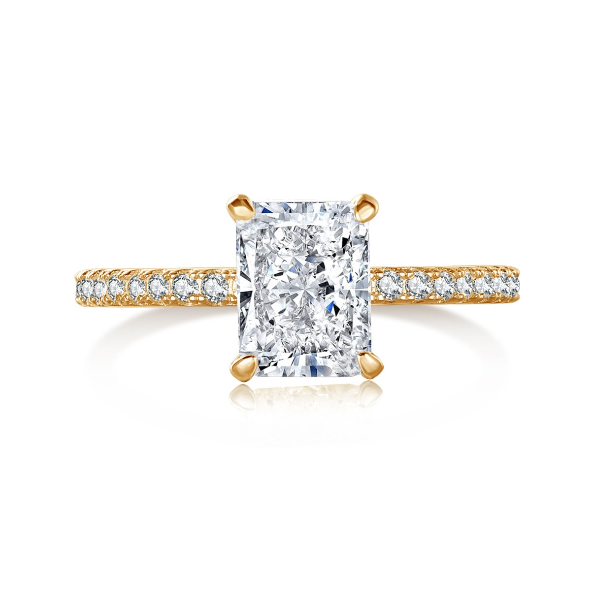 [Lumi Jewelry]2.0 Carat Dazzling Sparkling Radiant Cut Party Ring