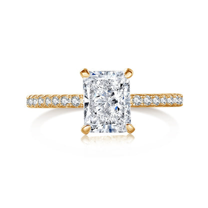[Lumi Jewelry]2.0 Carat Dazzling Sparkling Radiant Cut Party Ring