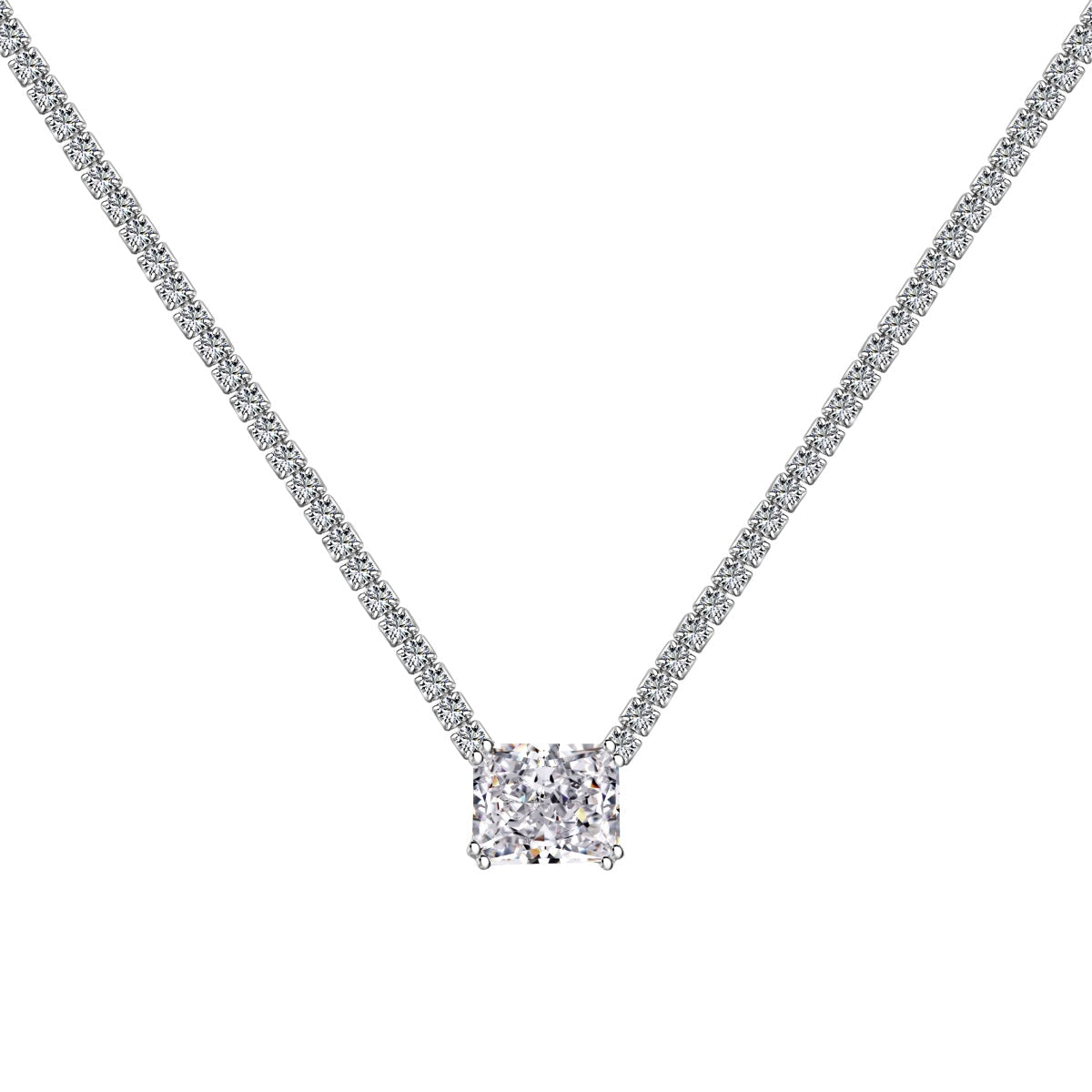 [Lumi Jewelry]4.0 Carat Elegant Radiant Cut Necklace