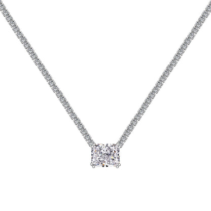 [Lumi Jewelry]4.0 Carat Elegant Radiant Cut Necklace