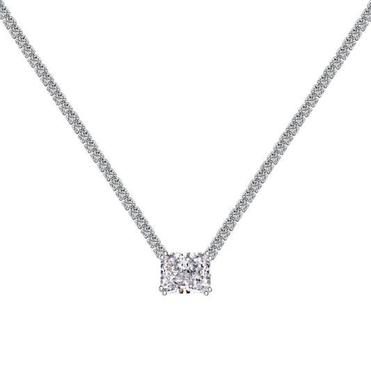 [Lumi Jewelry]4.0 Carat Elegant Radiant Cut Necklace