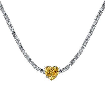 [Lumi Jewelry]2.0 Carat Sparkling Tennis Heart Cut Necklace