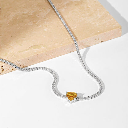 [Lumi Jewelry]2.0 Carat Sparkling Tennis Heart Cut Necklace
