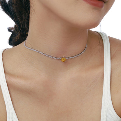[Lumi Jewelry]2.0 Carat Sparkling Tennis Heart Cut Necklace