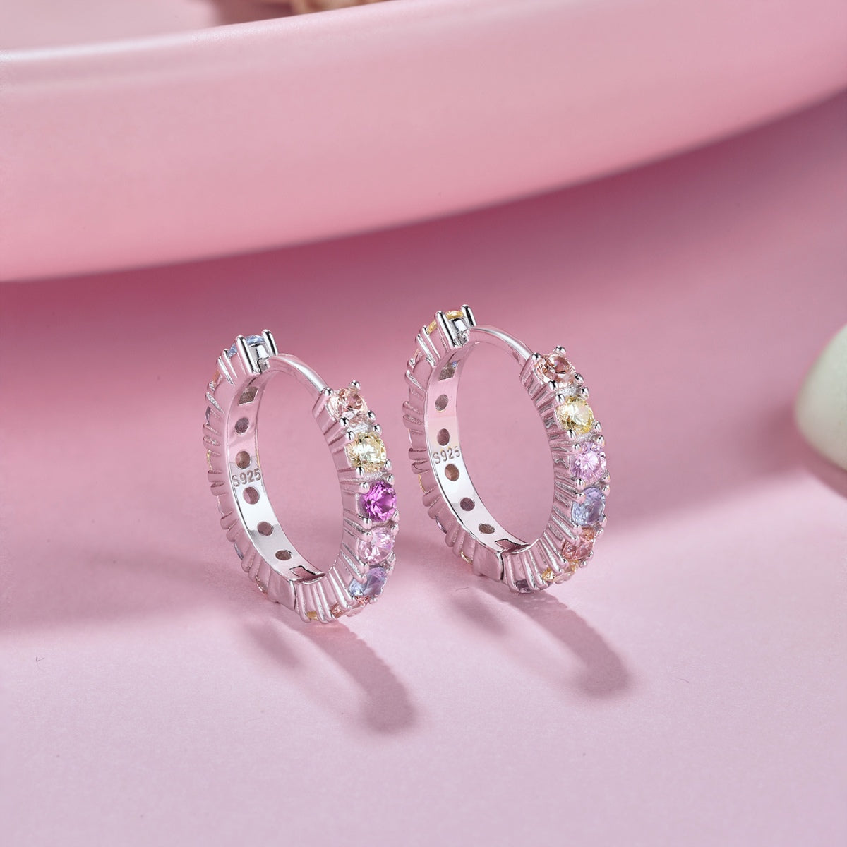 [Lumi Jewelry]Radiant Colorful Round Cut Earrings