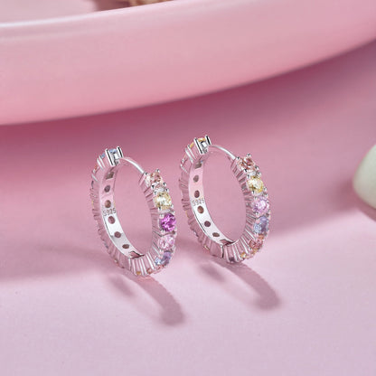 [Lumi Jewelry]Radiant Colorful Round Cut Earrings