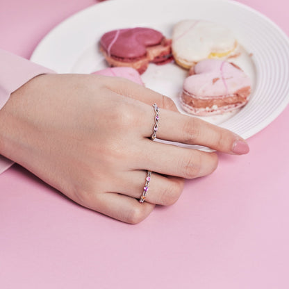 [Lumi Jewelry]Sparkling Colorful Round Cut Tennis Ring