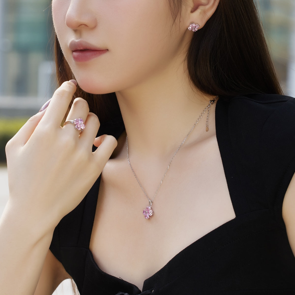 [Lumi Jewelry]Four-Leaf Clover Ball Earrings